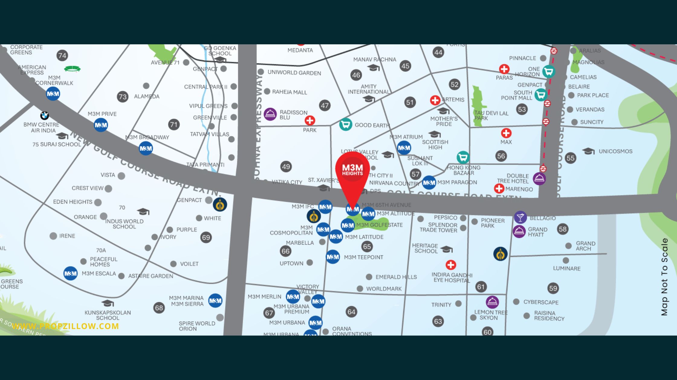 m3m-height-sector-65-gurgaon location map
